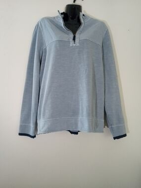 Men's Light Blue Half-Zip Pullover Sweater